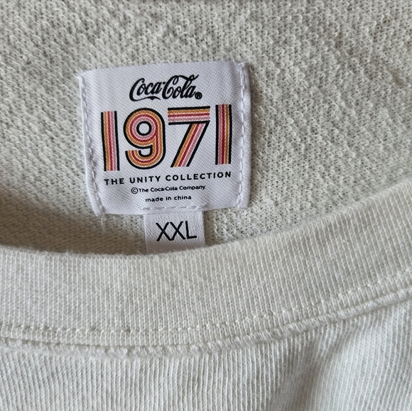 Coca Cola vintage 1971 long sleeve shirt XXL cream - Picture 2 of 4